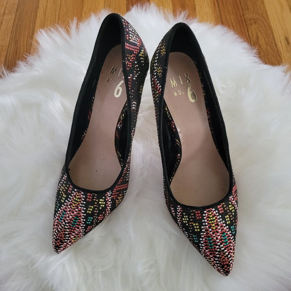 Mix No. 6 Aztec Weave Pattern Heels